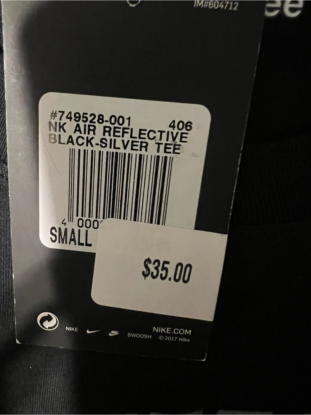 Nike Black T-Shirt with Gray Nike Air Logo - Picture 2 of 3